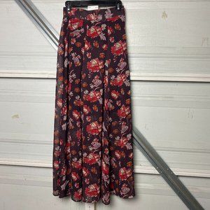 Plum Floral Sheer Skirt with underslip by Forever 21